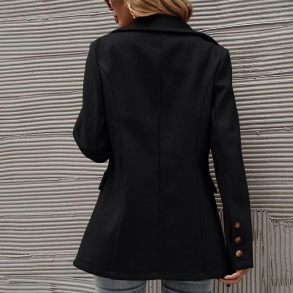 Double Breasted Overcoat pea coat preppy blue - Picture 4 of 15